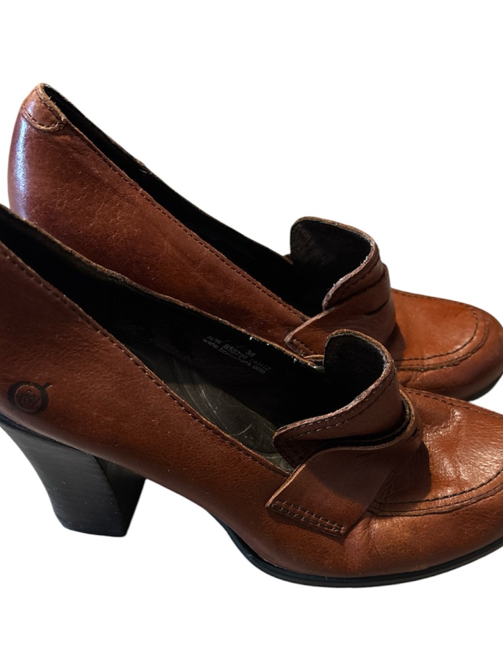Born Women's Brown Leather Platform Loafers